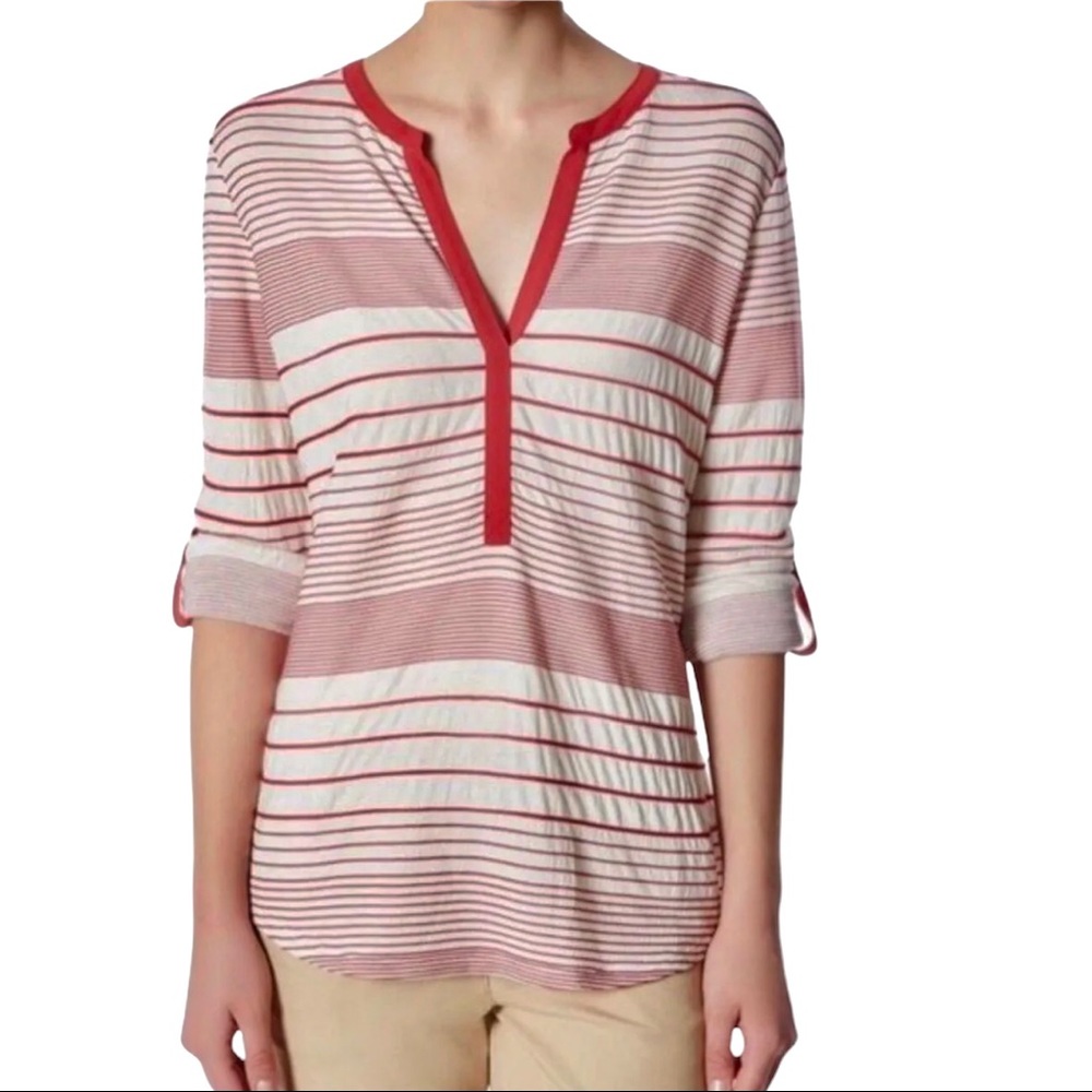Anthropologie Sanctuary Julia Roll Tab Striped Shirt Size XS